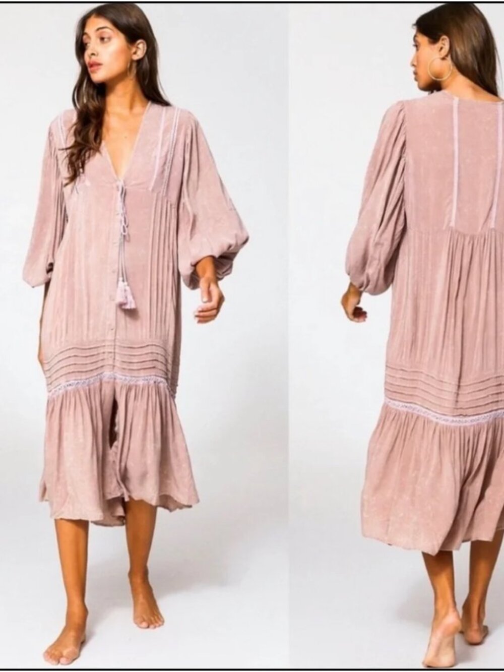 Young Fabulous & Broke Joplin Free People Dusty Rose Cassis Dress Granola Girl